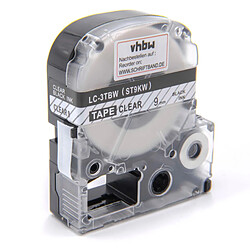 vhbw Ruban remplacement pour KingJim ST9KW pour imprimante d'étiquettes 9mm Noir sur Transparent