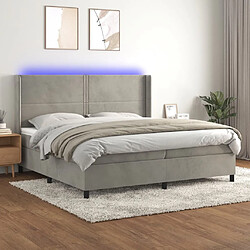 vidaXL Sommier à lattes de lit matelas et LED Gris clair 200x200 cm 