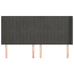 Avis Maison Chic Tête de lit scandinave avec oreilles,meuble de chambre Gris foncé 183x16x118/128 cm Velours -MN95820