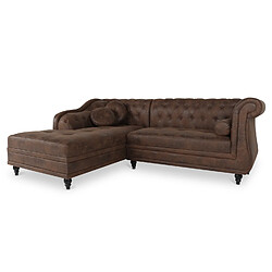 Canapé d'angle gauche Empire Vintage style Chesterfield