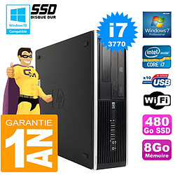 PC HP Compaq 8300 SFF Core I7-3770 Ram 8Go Disque 480 Go SSD Graveur DVD Wifi W7 - Occasion