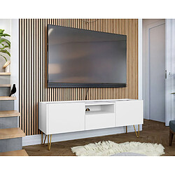 Bestmobilier Cali - meuble TV - effet marbre - 144 cm