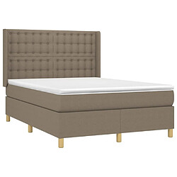 Avis Maison Chic Lit Adulte - Lit simple Lit à sommier tapissier avec matelas moelleux - Meuble de Chambre - Taupe 140x200 cm Tissu -MN49881