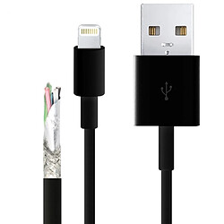 Wewoo Câble noir pour iPhone 6 & 6 Plus, 5 & 5S & 5C, iOS 8.0 2m Super qualité multibrins TPE matériel USB Sync Data Cable de charge,