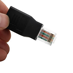 rj45 m / f adaptateur mâle vers femelle connecteur de croisement de câble pour ordinateur noir