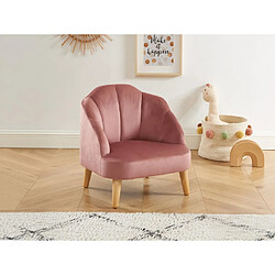 Vente-Unique Fauteuil pour enfant en velours rose COBACA 