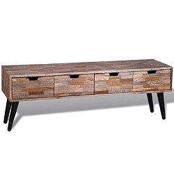 Maison Chic Table console | Meuble d'entrée | Table d'appoint TV avec 4 tiroirs Bois de teck recyclé -GKD66968