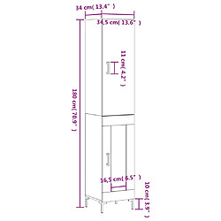 vidaXL Buffet haut Chêne sonoma 34,5x34x180 cm Bois d'ingénierie pas cher