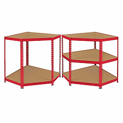 Avis Monstershop Monster Racking - Rayonnage d'Angle Z-Rax en Acier Sans Boulons Rouge 90cm x 45cm x 183cm