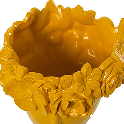 Vase Alexandra House Living Jaune Céramique Visage 18 x 18 x 27 cm