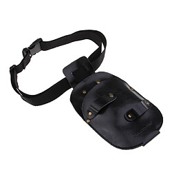 vrai cuir cheveux ciseaux peignes clips sac coiffure outils de coiffeur étui noir