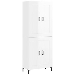 vidaXL Buffet haut Blanc brillant 69,5x34x180 cm Bois d'ingénierie