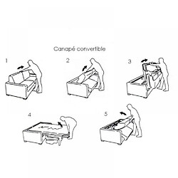 Inside 75 Canapé lit 3-4 places MASTER convertible EXPRESS 160 cm polyuréthane Beige MATELAS 18 CM INCLUS pas cher