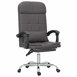 Maison Chic Fauteuil de massage inclinable de bureau,Fauteuil luxe de relaxation Gris Similicuir -MN45404