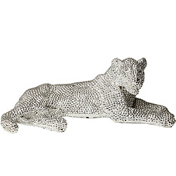 Figurine Décorative Alexandra House Living Argenté Plastique Lionne 33 x 20 x 12 cm