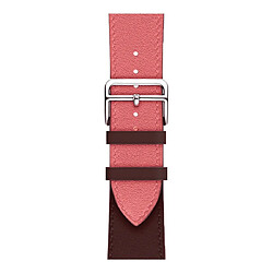 Avis Wewoo Bracelet de poignet en cuir bicolore à boucle unique pour Apple Watch séries 3 et 2 et 1 38 mmrose + vin rouge