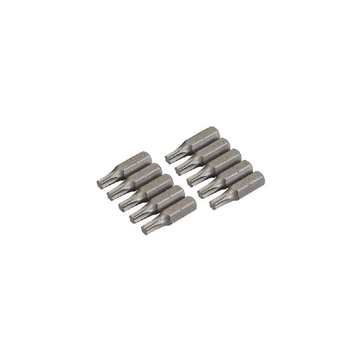 10 embouts de vissage L.25 mm Torx T30, chrome-vanadium - 486941 - Silverline 