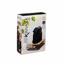 Kinvara Organisateur de capsules de café Noir Naturel Métal Bambou 21 x 57 x 8,5 cm