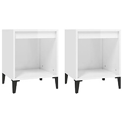 vidaXL Tables de chevet 2 pcs Blanc brillant 40x35x50 cm