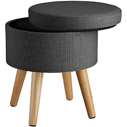 Helloshop26 Tabouret siège pouf avec coffre de rangement table basse gris 08_0000325