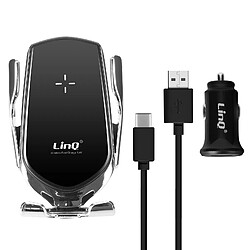 Support Voiture 3 en 1 pour Smartphone Chargeur Induction 15W Rotatif 360° LinQ 