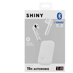 T'Nb SHINY - Écouteurs Bluetooth TWS avec boîtier de charge - blanc Casque écouteurs EBSHINYWH - SHINY - Écouteurs Bluetooth TWS avec boîtier de charge - blanc