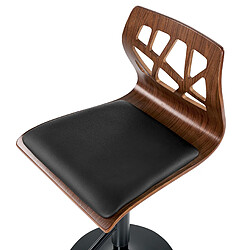 Beliani Tabouret rotatif Cuir PU Noir PETERSBURG pas cher