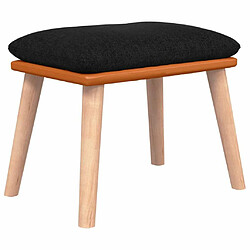 Maison Chic Repose-pied,Tabouret confortable Noir 45x29,5x35 cm Tissu et similicuir -MN68668