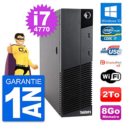 PC Lenovo ThinkCentre M83 SFF Intel i7-4770 RAM 8Go Disque 2To Windows 10 Wifi · Occasion 