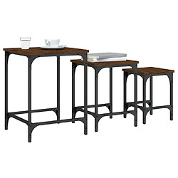 Acheter Maison Chic Lot de 3 Tables basses gigognes pour salon | Table à café chêne marron bois d'ingénierie -GKD63672