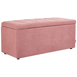 Beliani Tabouret avec rangement en tissu rose OREM 