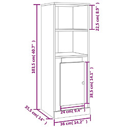 vidaXL Buffet haut blanc brillant 36x35,5x103,5 cm bois d'ingénierie pas cher