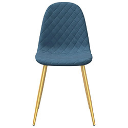 Avis vidaXL Chaises à manger lot de 2 Bleu Velours