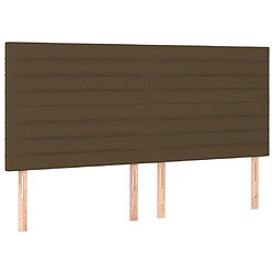 Acheter Maison Chic Tête de lit scandinave à LED,meuble de chambre Marron foncé 160x5x118/128 cm Tissu -MN32501