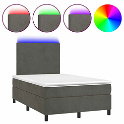 Sommier à lattes LED,Cadre à lattes de lit avec matelas pour Adulte Gris foncé 120x200 cm -MN48568