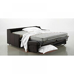 Avis Inside 75 Canapé lit 3 places LUNA convertible EXPRESS 140cm cuir vachette marron chocolat matelas 16 cm