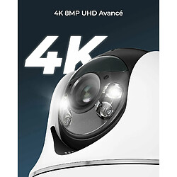 Reolink 8MP Caméra Surveillance WiFi 2,4/ 5 GHz sur Batterie Exterieure, Vision Nocturne Couleur, 355° Pan & 140° Tilt, Détection Intelligente, Audio Bidirectionnel