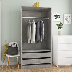 vidaXL Garde-robe Gris béton 100x50x200 cm Bois d'ingénierie 