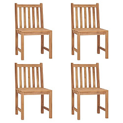 Maison Chic Lot de 4 Chaises de jardin,Fauteuil d'extérieur avec coussins Bois de teck massif -MN16337