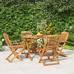 Maison Chic Ensemble de salle à manger de jardin 5 pcs,Table et chaises d'extérieur Bois d'acacia solide -GKD823475