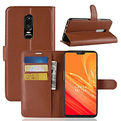 Etui en PU couleur en marron pour votre OnePlus 6 