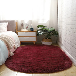 LUUCOZK Tapis doux et moelleux à poils longs pour chambre à coucher et salon - Claret-100x200cm 