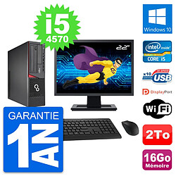 PC Fujitsu E720 DT Ecran 22" Intel i5-4570 RAM 16Go Disque 2To Windows 10 Wifi - Occasion