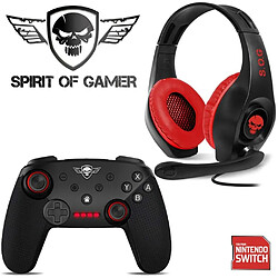 Pack PGM pour Nintendo Switch avec Casque Pro NH5 et manette Pro Gamer Turbo