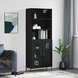 Maison Chic Buffet,Meuble de Rangement,commode pour salon,Cuisine Noir 69,5x34x180 cm Bois d'ingénierie -MN74471