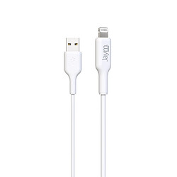 Jaym Câble de Charge et Synchronisation de donnée USB vers Lightning MFI 2,4A 2M Blanc 