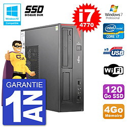 PC Fujitsu Esprimo E520 DT i7-4770 RAM 4Go SSD 120Go Graveur DVD Wifi W7 · Occasion 