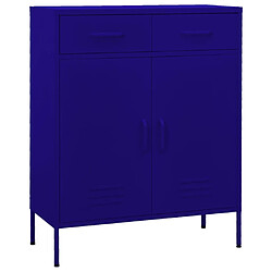 vidaXL Armoire de rangement Bleu marine 80x35x101,5 cm Acier