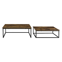 Lot de 2 tables basses gigognes Haninge carrées Effet bois foncé [en.casa] pas cher