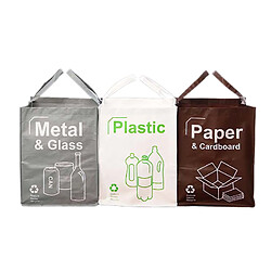 Shop Story SHOP-STORY - RECYCLING BAGS : Lot de 3 Sacs de Recyclage Écologique Capacité 50 Litres 